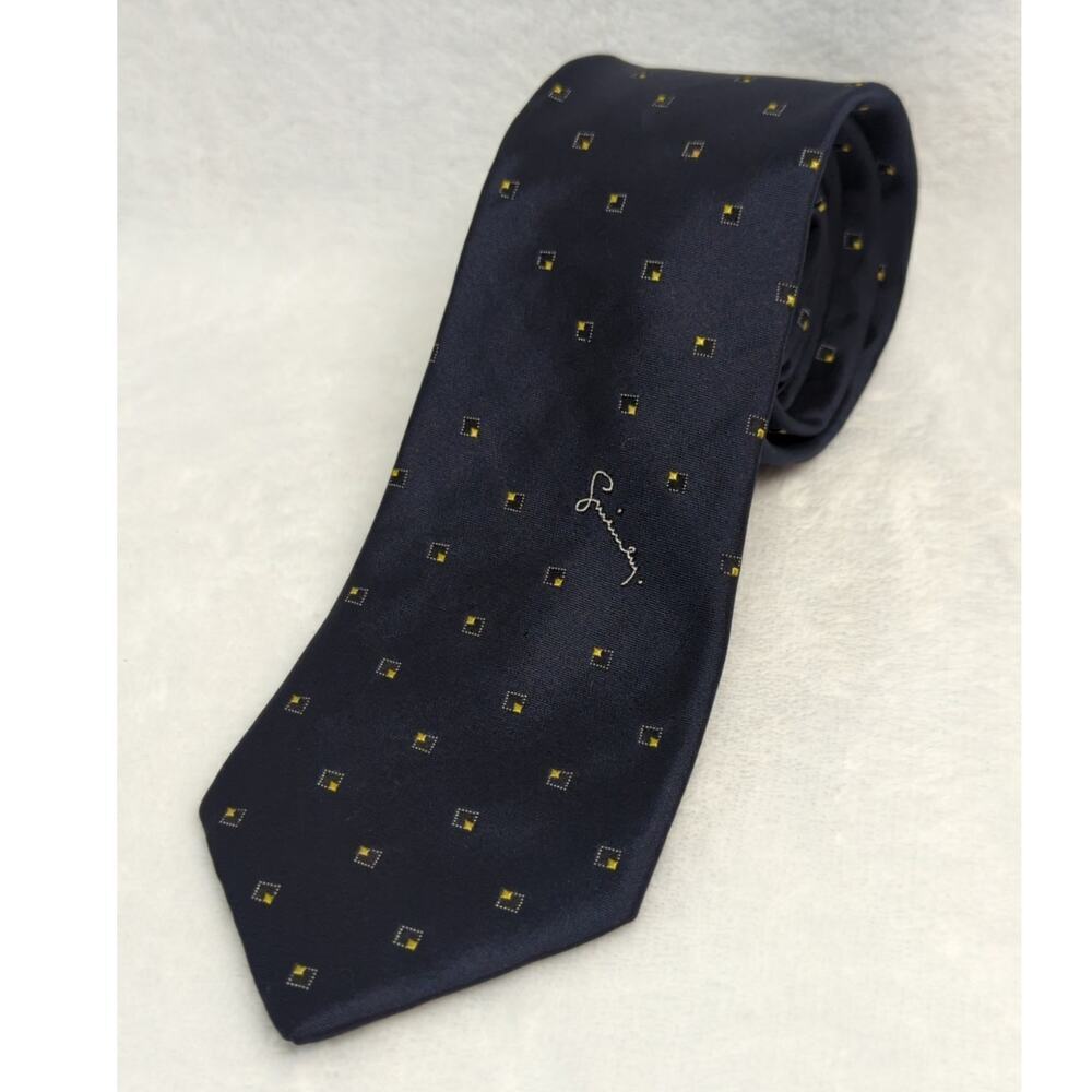 VTG Givenchy Gentlemen Paris Neck Tie Blue Gold All Silk‎ Classic Career Office